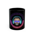 Neon Graphic Black Mug with Funny Quote, Unique Gift for Music Lovers, Coffee Cup, Birthday Present, Home Bar Decor, Office Mug