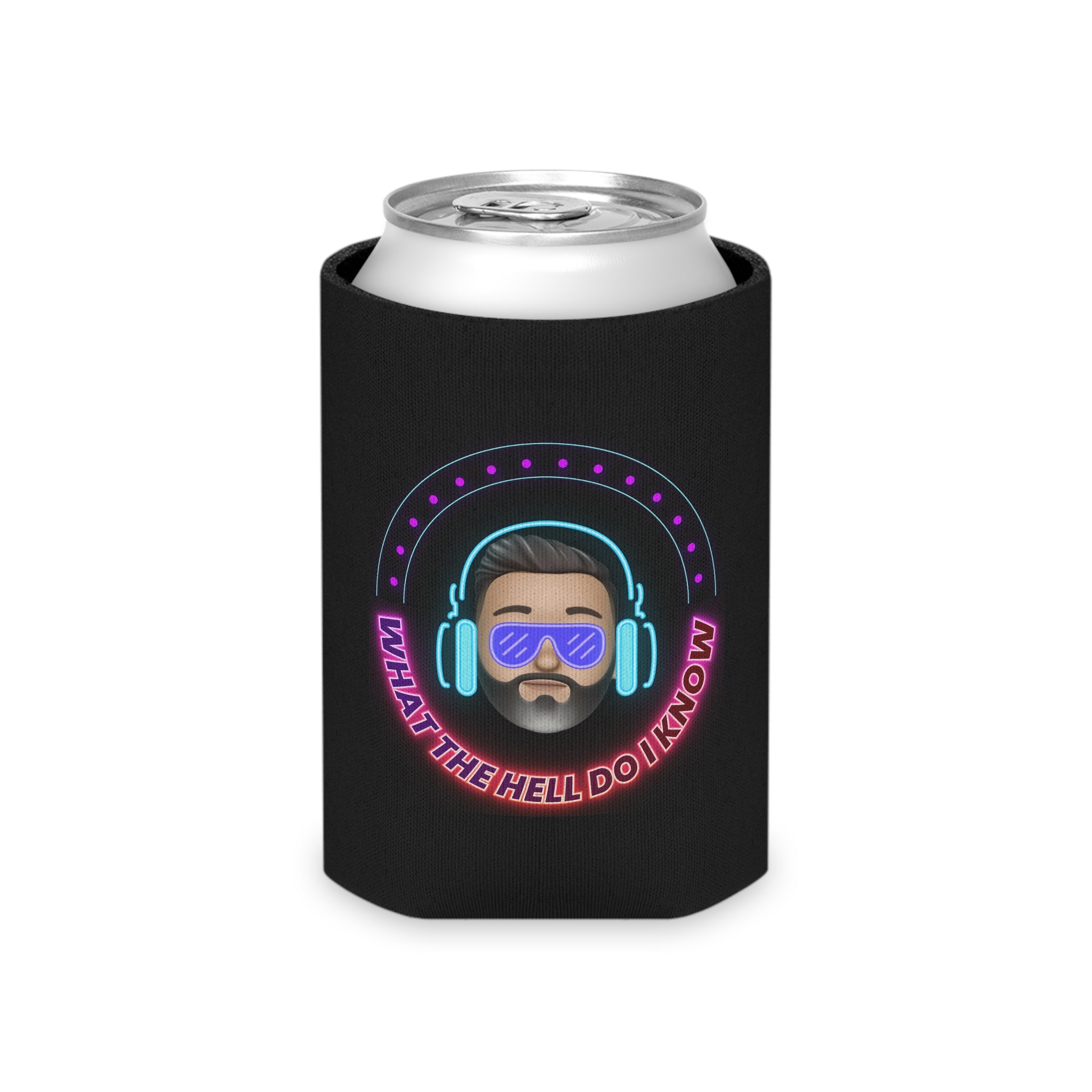 Neon DJ Can Cooler – "What the Hell Do I Know" Beverage Koozie