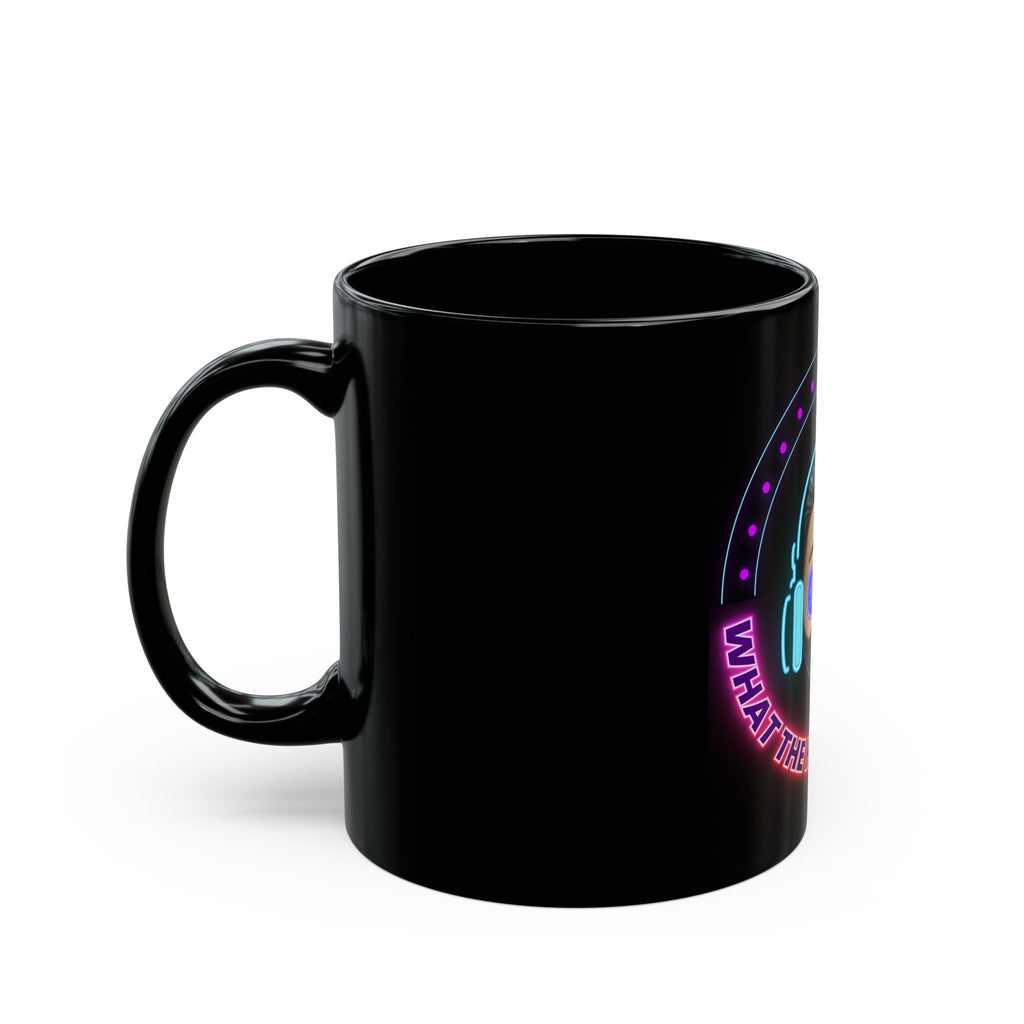 Neon Graphic Black Mug with Funny Quote, Unique Gift for Music Lovers, Coffee Cup, Birthday Present, Home Bar Decor, Office Mug